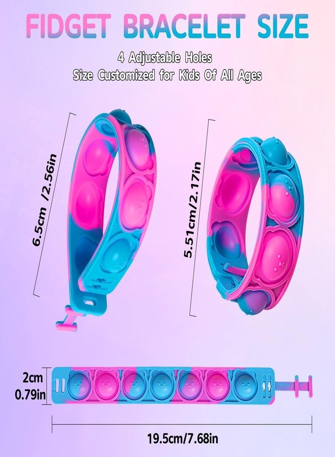 Sillyme 12pcs Return Gifts Birthday Party for Kids - Pop It Fidget Bracelet Band - Silicone Sensory Toys - Return Gift for Kids Age 6-10 10-12 - Birthday Return Gift 6-12 - Image 3